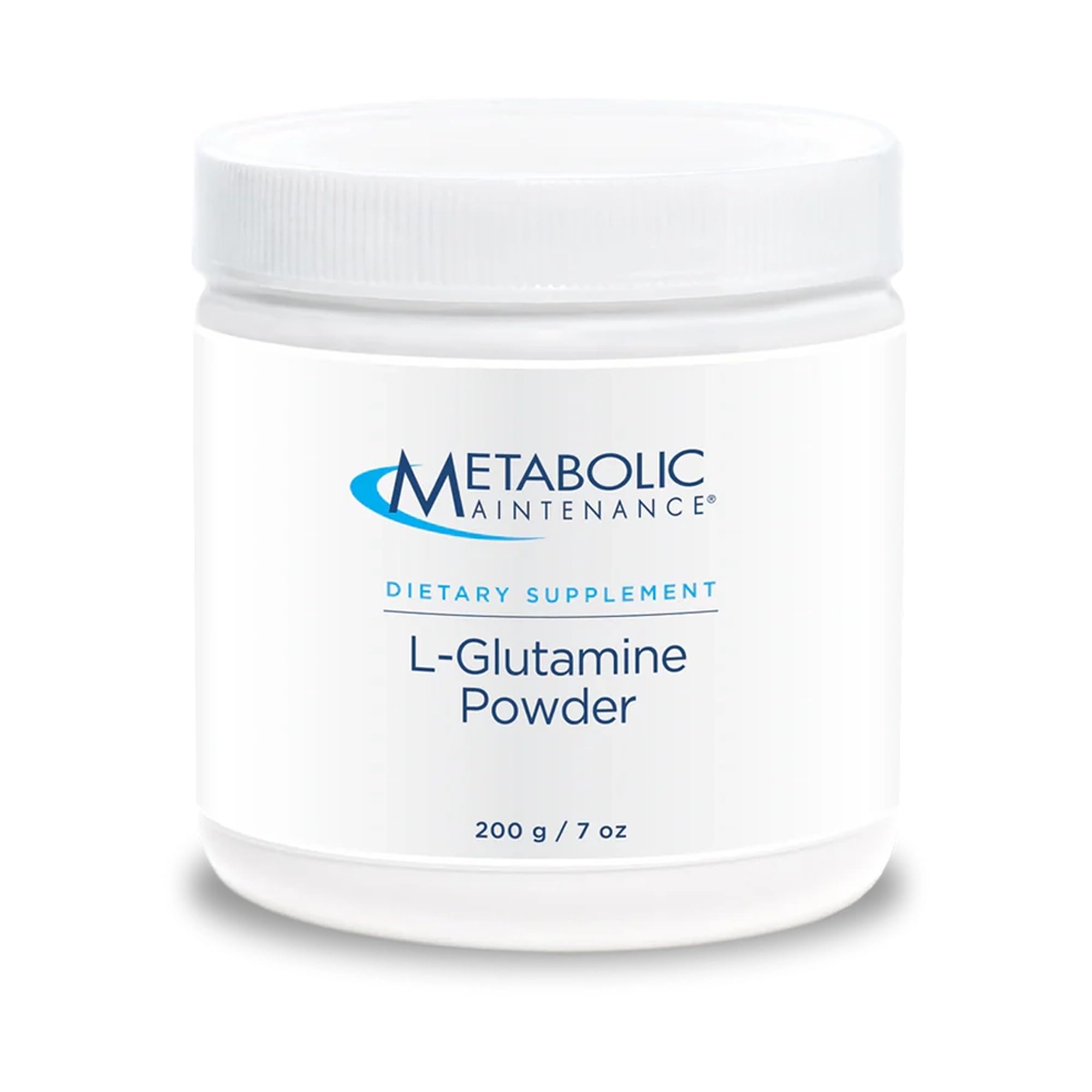 Metabolic Maintenance L-Glutamine powder bottle for daily gut-support and recovery.