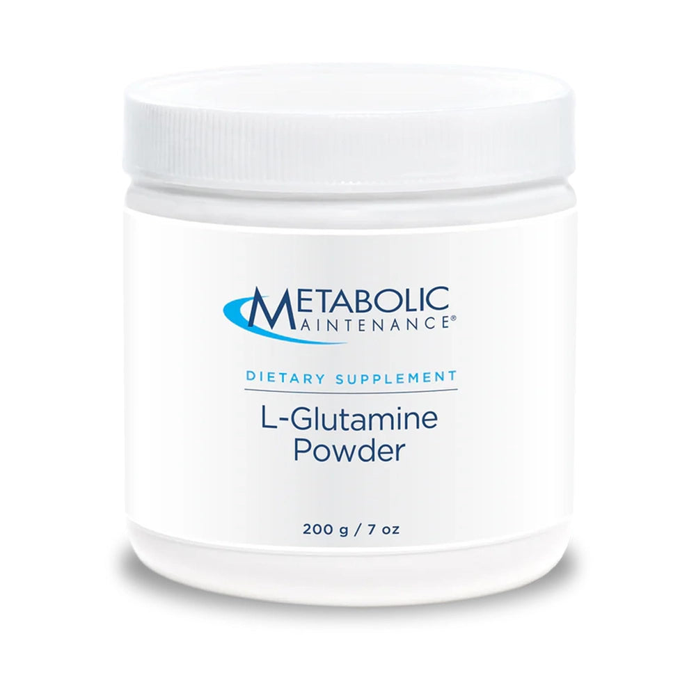 Metabolic Maintenance L-Glutamine powder bottle for daily gut-support and recovery.