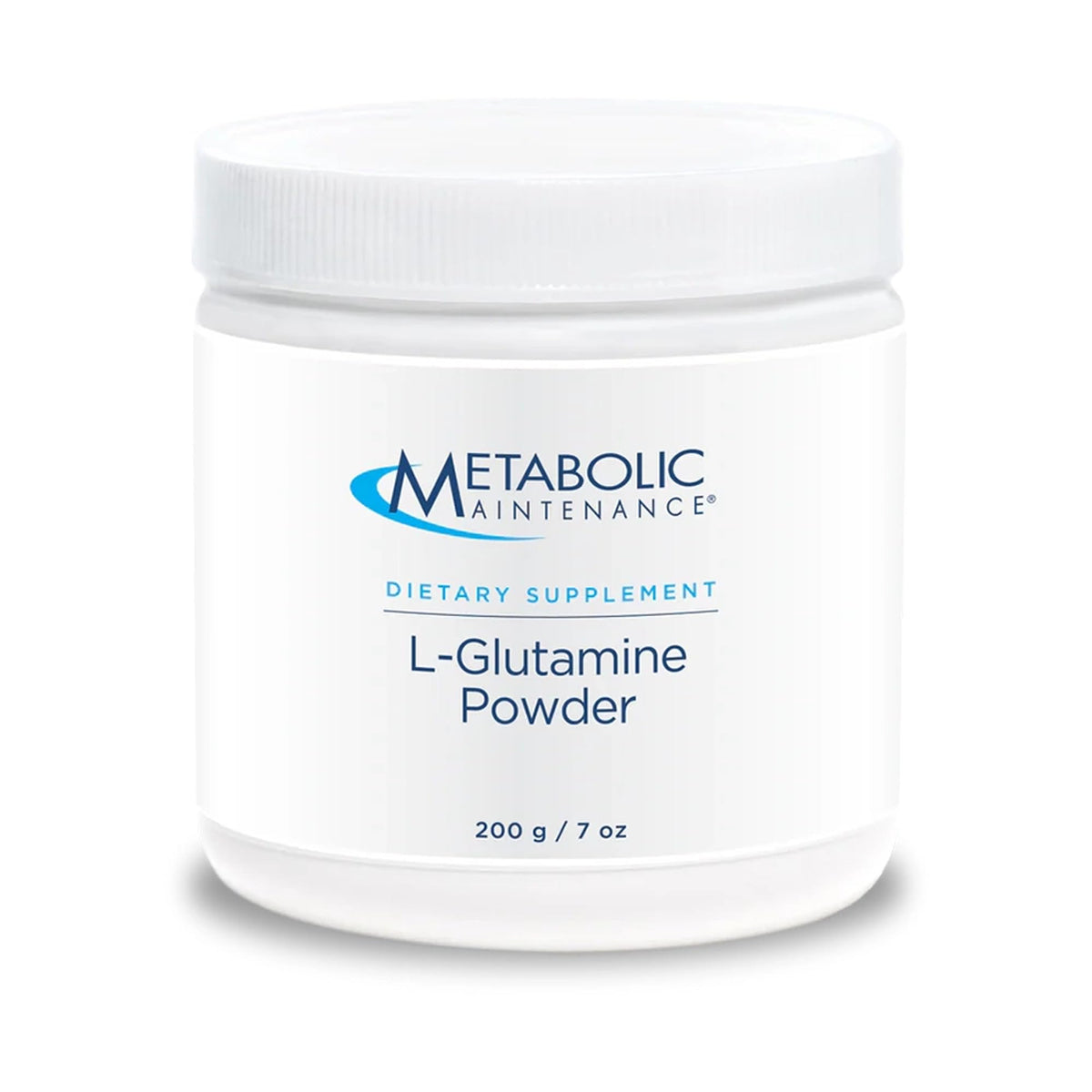 Metabolic Maintenance L-Glutamine powder bottle for daily gut-support and recovery.