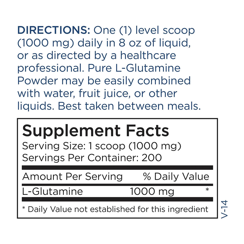 Metabolic Maintenance L-Glutamine powder close-up, unflavored formula ideal for versatile use.