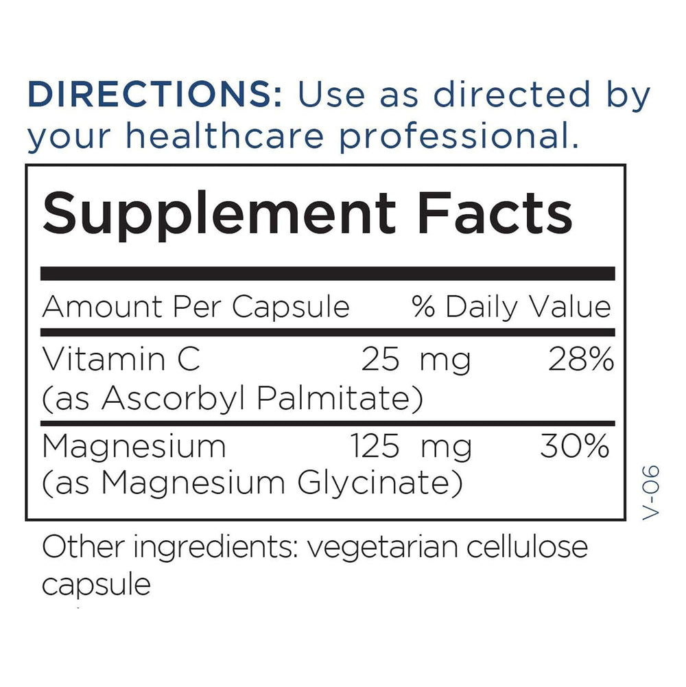 Metabolic Maintenance Magnesium Glycinate packaging – vegetarian capsules, gluten-free.