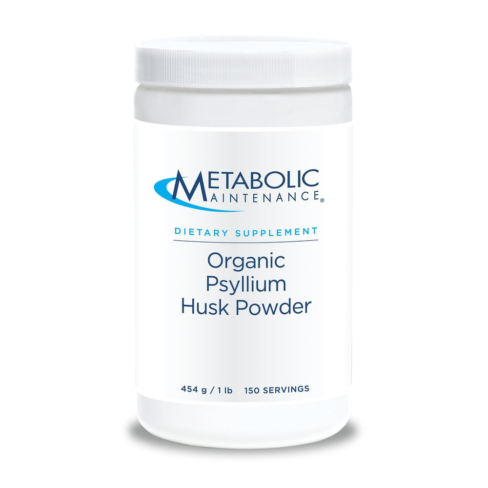 Metabolic Maintenance Psyllium Husk Powder bottle promotes daily soluble fiber support.
