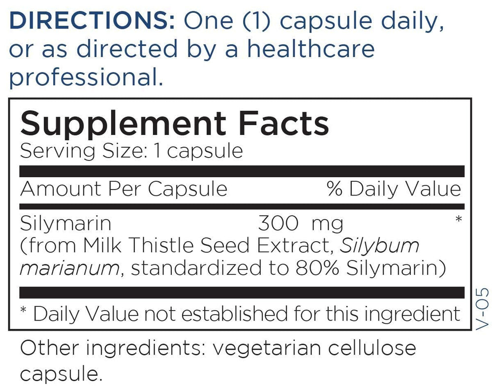 Metabolic Maintenance Silymarin bottle packshot emphasizing clean, filler-free formula for daily detox.
