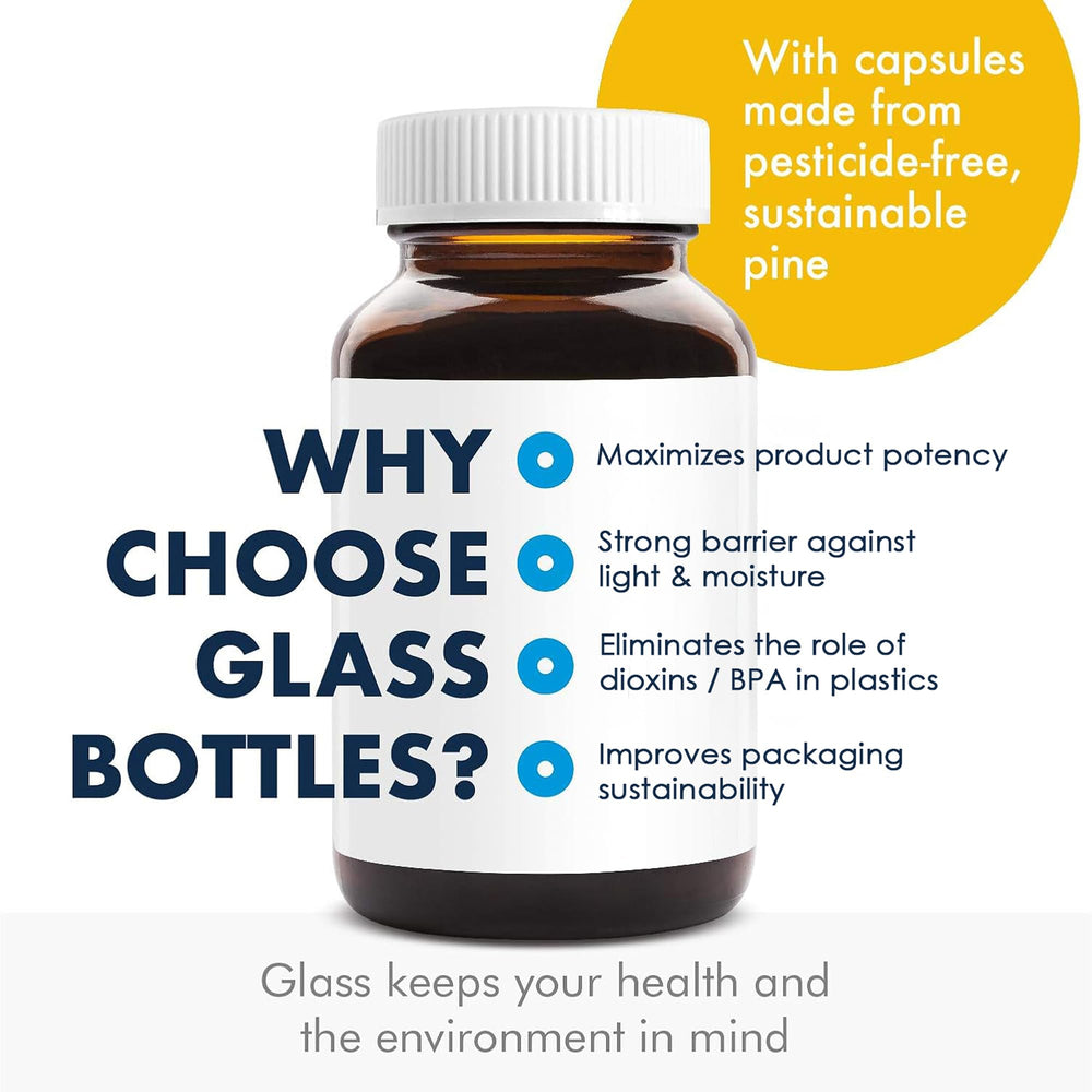 Amber bottle protects nutrients from light for better stability.