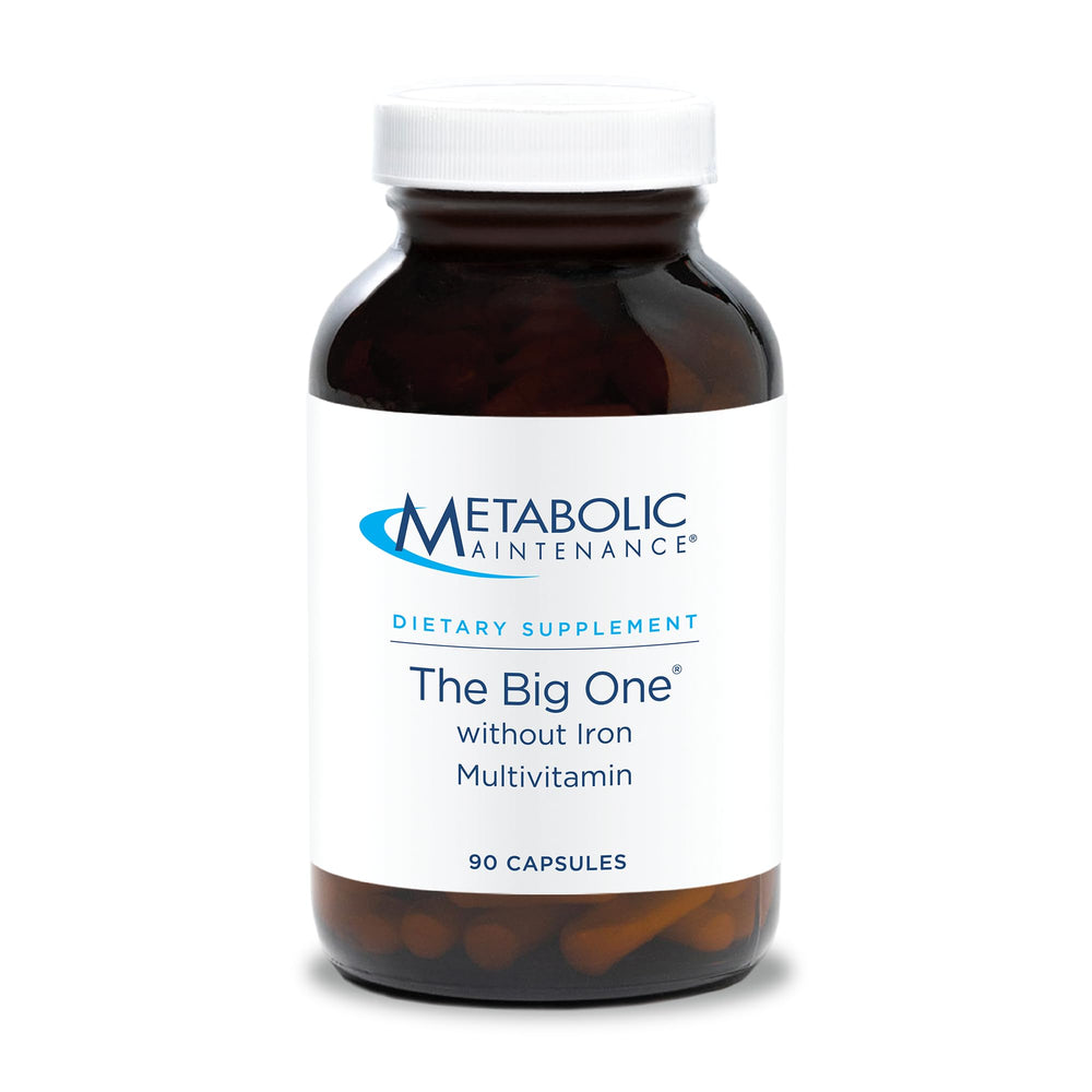 Metabolic Maintenance The Big One bottle front, convenient daily iron-free supplement.