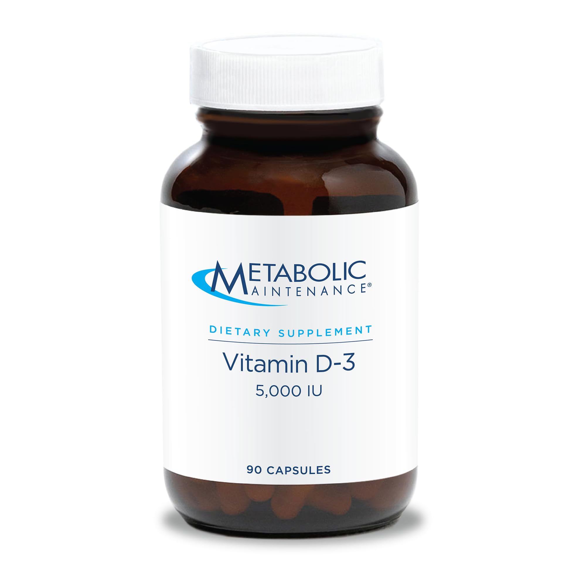 Metabolic Maintenance Vitamin D3 5000 IU bottle emphasizes high absorption for bone health.