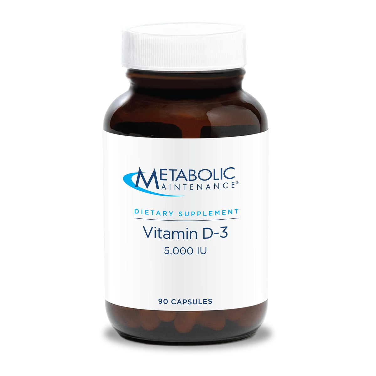 Metabolic Maintenance Vitamin D3 5000 IU bottle emphasizes high absorption for bone health.