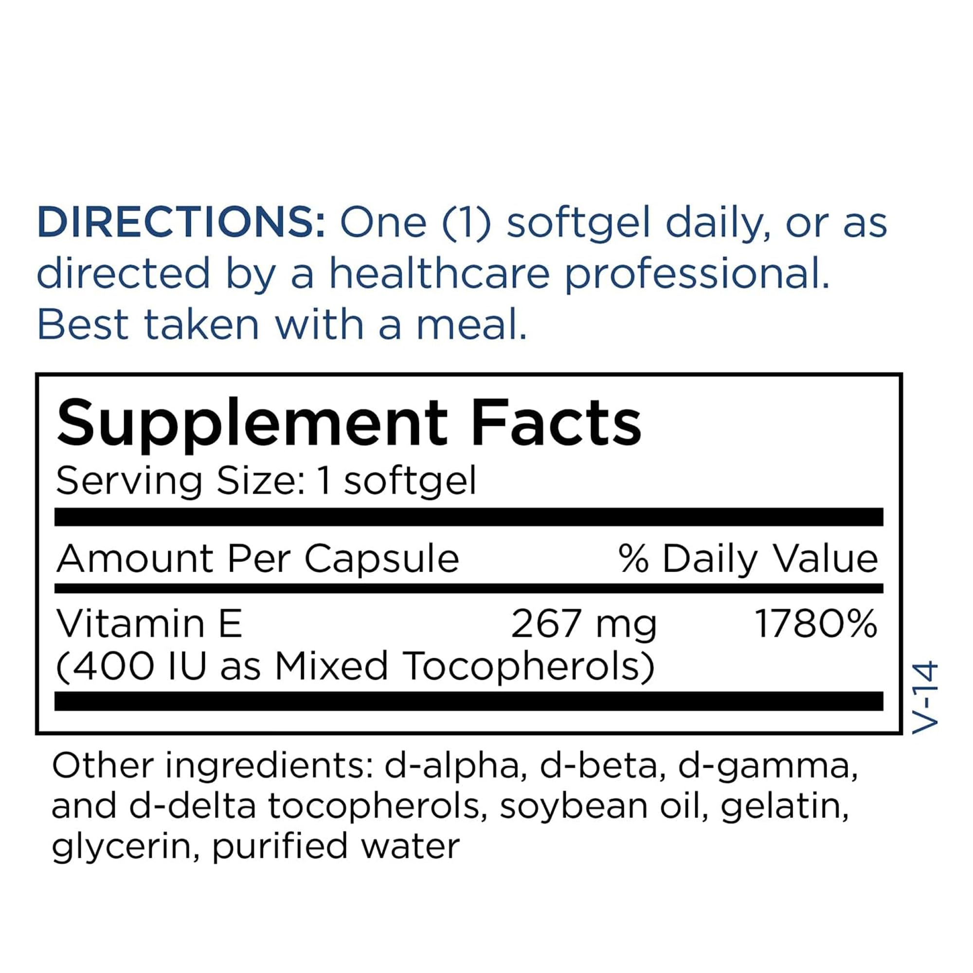 Metabolic Maintenance Vitamin E Complex amber bottle protects from light exposure.