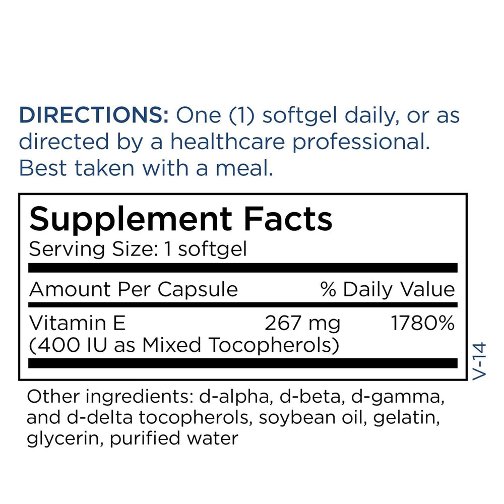 Metabolic Maintenance Vitamin E Complex amber bottle protects from light exposure.