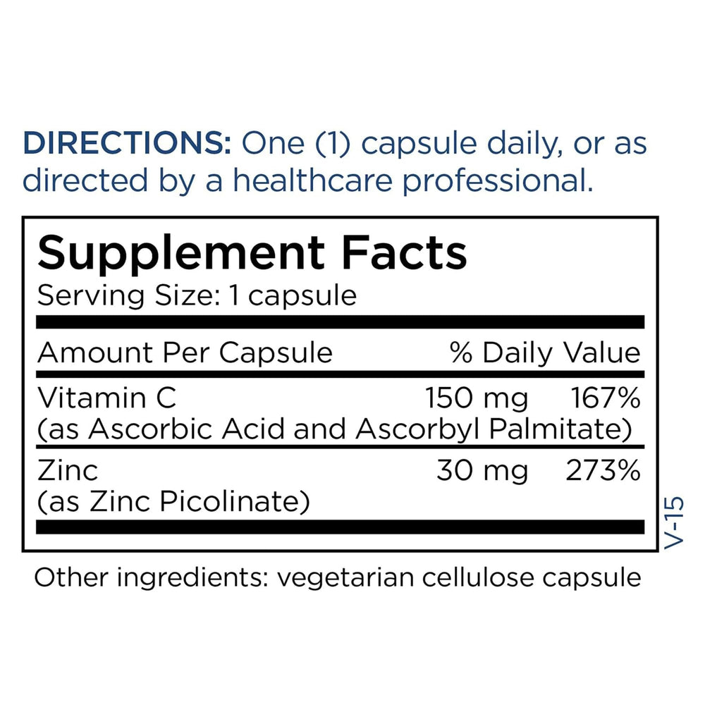 Metabolic Maintenance Zinc Picolinate amber bottle packaging protects potency.