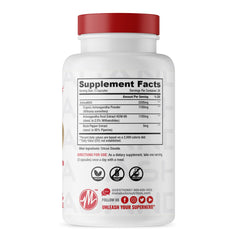 Ashwagandha capsules from Metabolic Nutrition arranged for daily use.