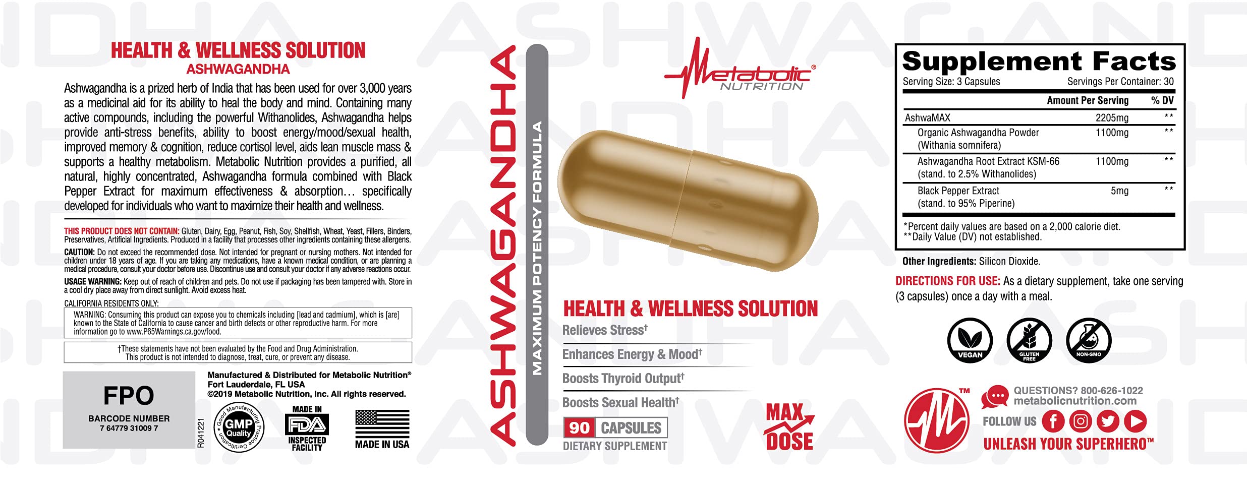 Close-up of organic Ashwagandha powder packaging for everyday wellness.