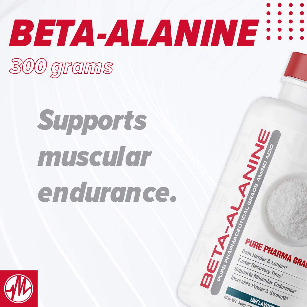 Metabolic Nutrition Beta-Alanine airtight container emphasizes shelf-stable formula.