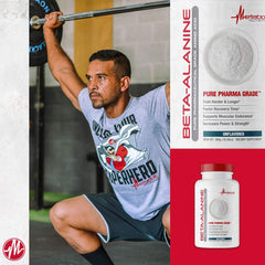 Metabolic Nutrition Beta-Alanine label closeup highlights purity and dosage per serving.