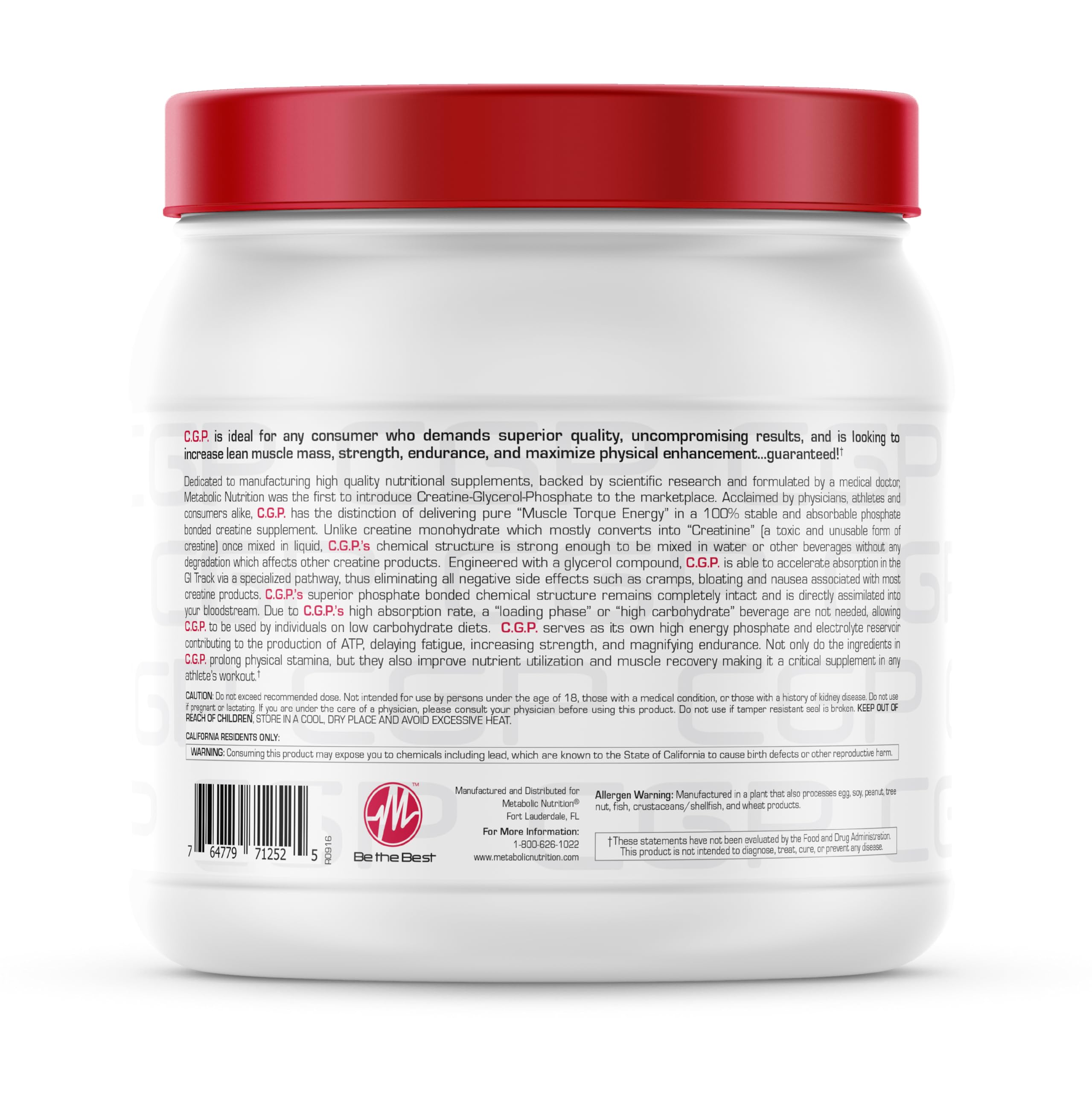 Close-up of CGP label emphasizing glycerol phosphate bond for rapid uptake.
