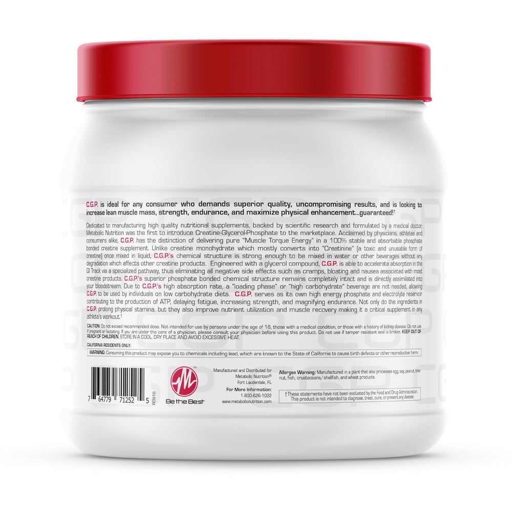 Close-up of CGP label emphasizing glycerol phosphate bond for rapid uptake.