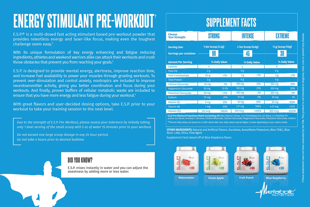 ESP scoop image illustrates customizable dosing for workouts