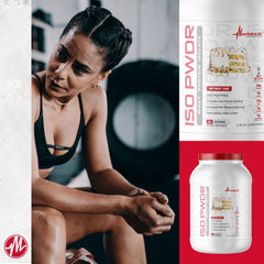 Metabolic Nutrition ISO PWDR Birthday Cake shaker for smooth post-workout shakes.