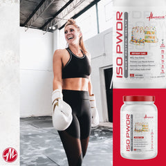Close-up of Metabolic Nutrition ISO PWDR powder texture for quick mixes.