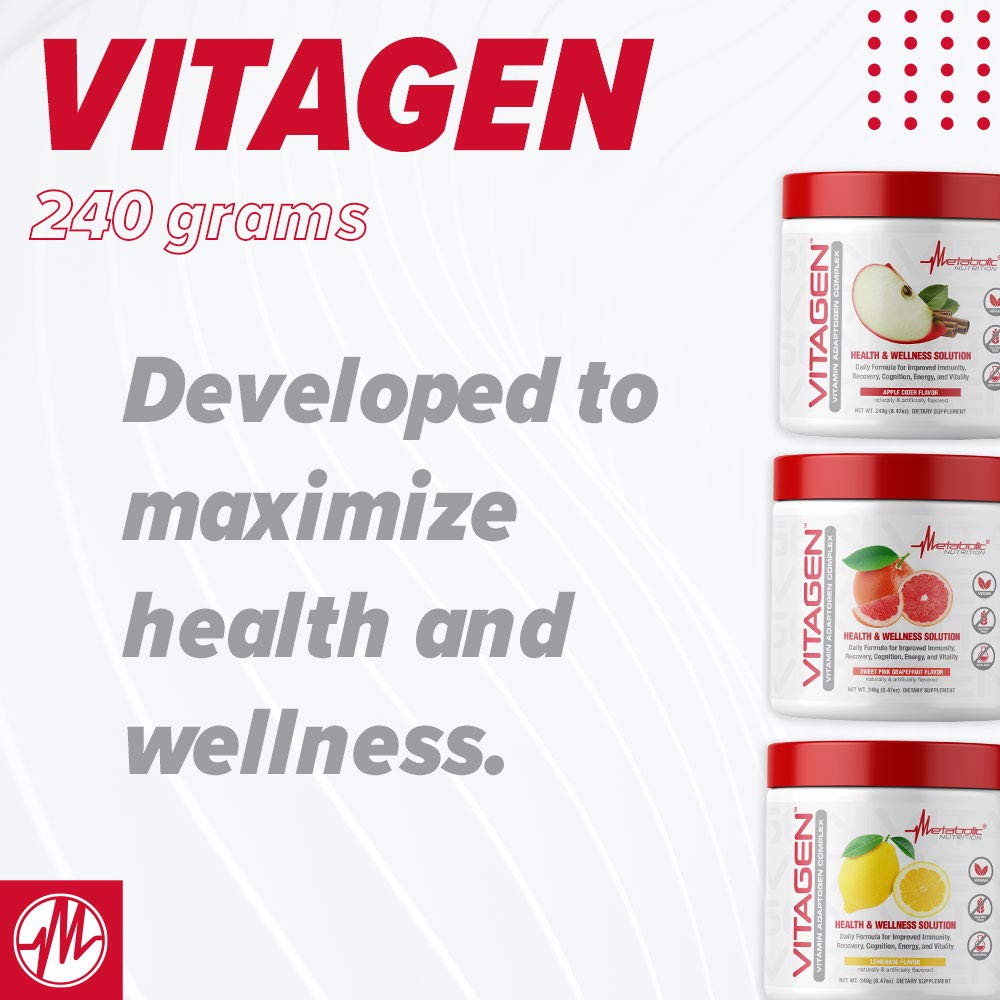 Vitagen label close-up highlights ingredients and usage notes.