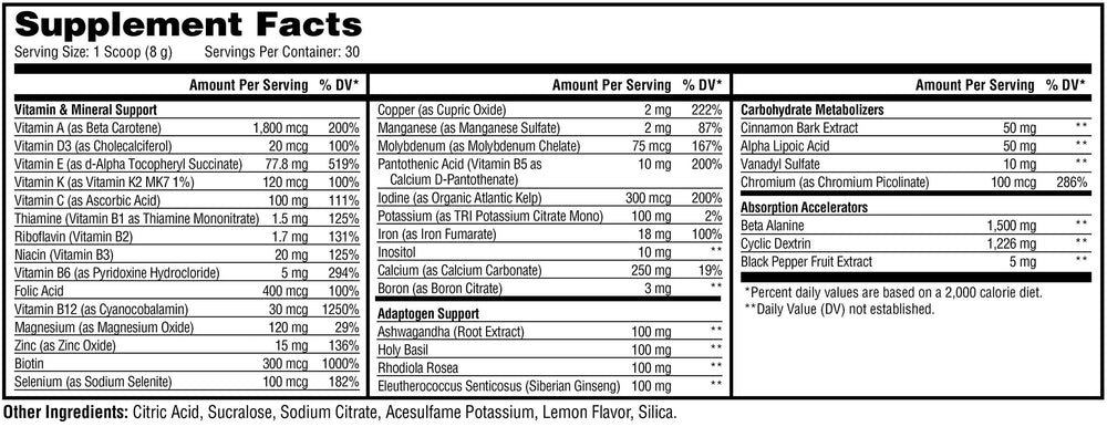 Vitagen powder scoop shows easy, quick mixing for daily use.