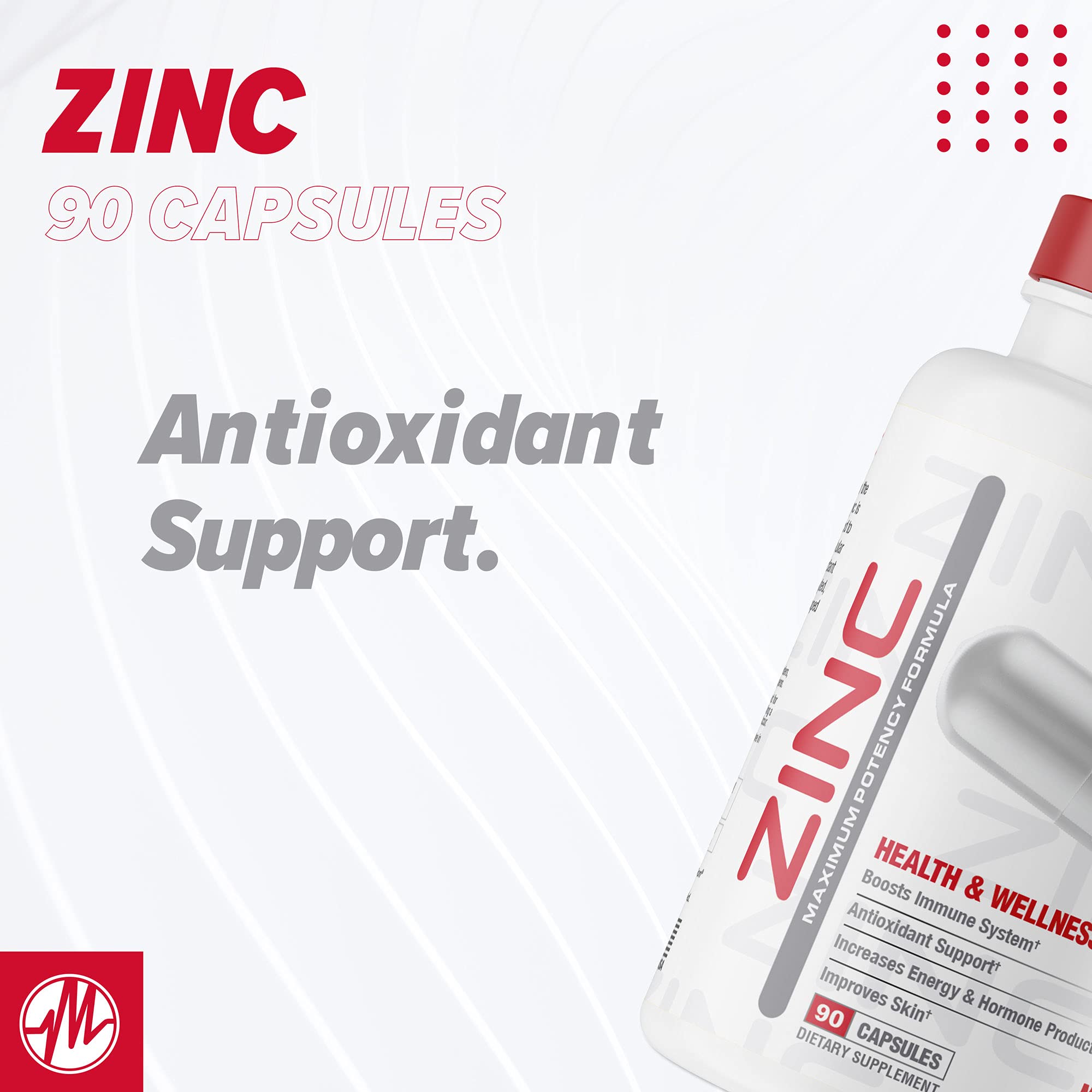 Metabolic Nutrition zinc 75mg on-shelf scene positions the product as immune-support option.