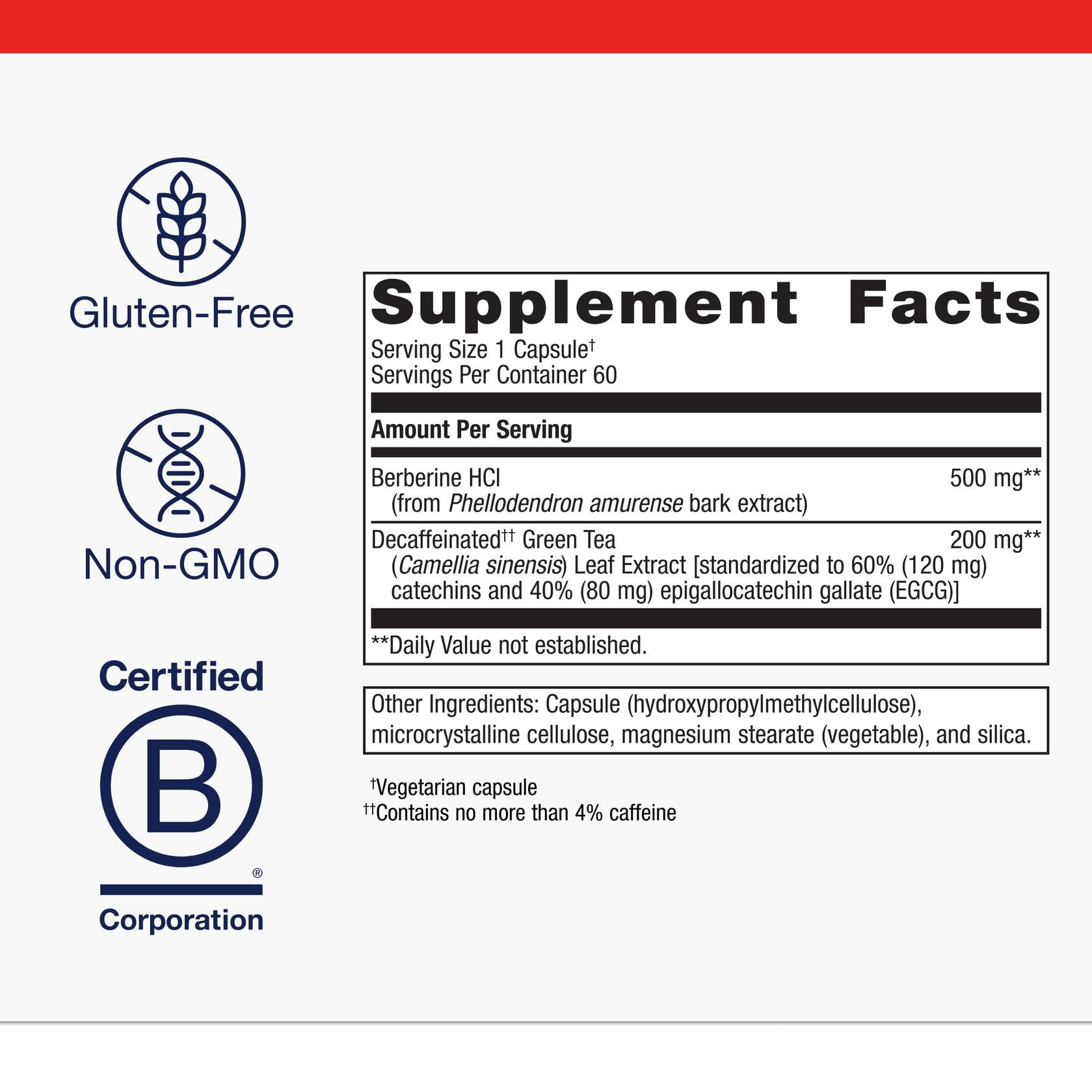 Capsules closeup of Metagenics Berberine GT, vegetarian formula for heart health support.