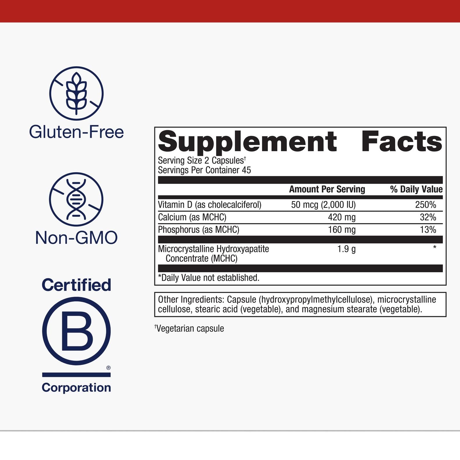 Metagenics Bone Builder Plus absorption focus graphic illustrates MCHC performance.