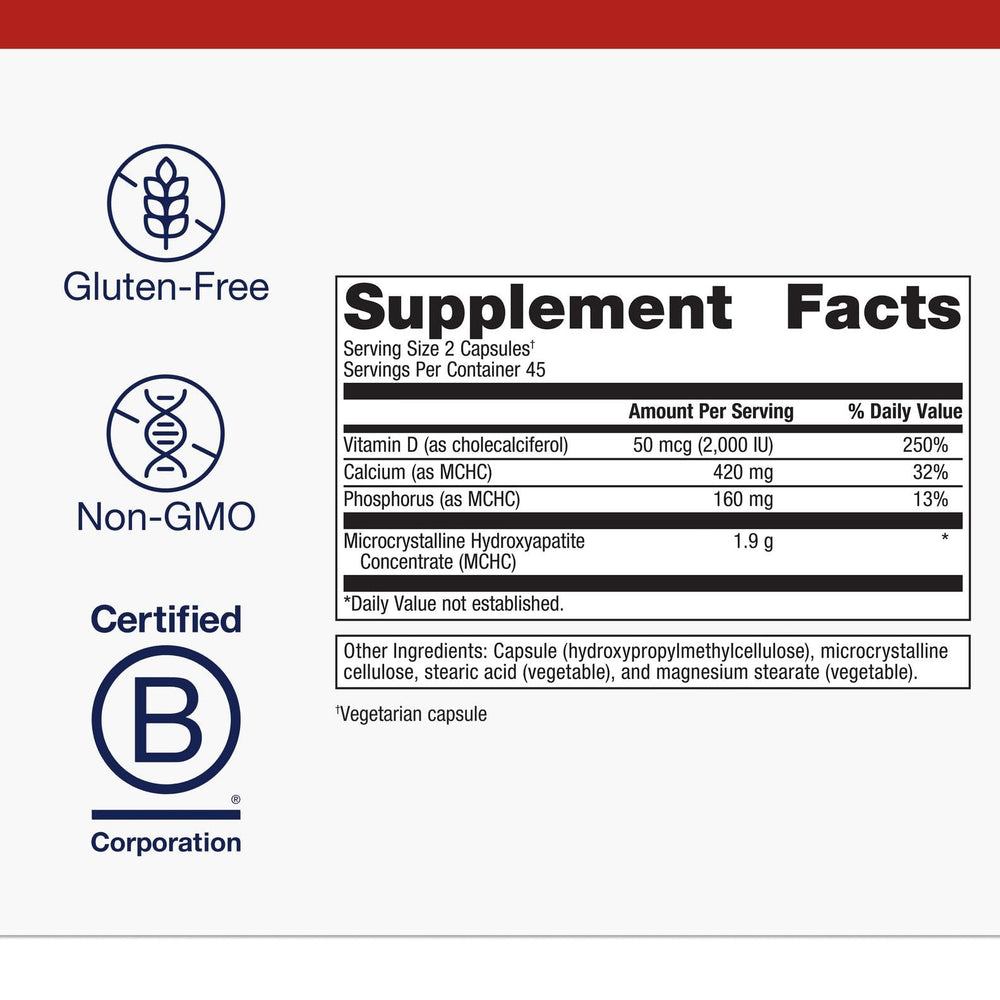 Metagenics Bone Builder Plus absorption focus graphic illustrates MCHC performance.
