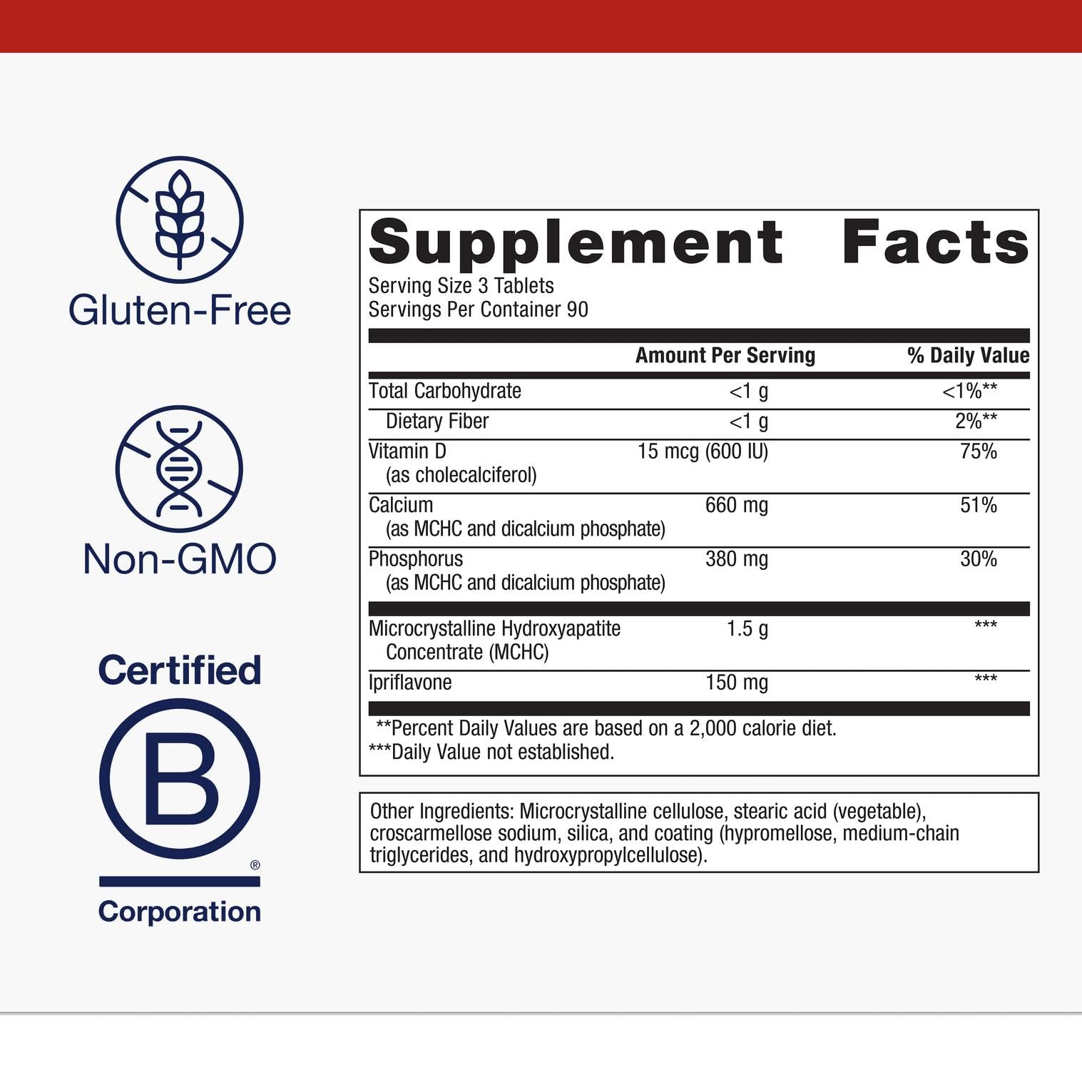 Close-up of Metagenics Bone Builder Prime tablets highlighting minerals