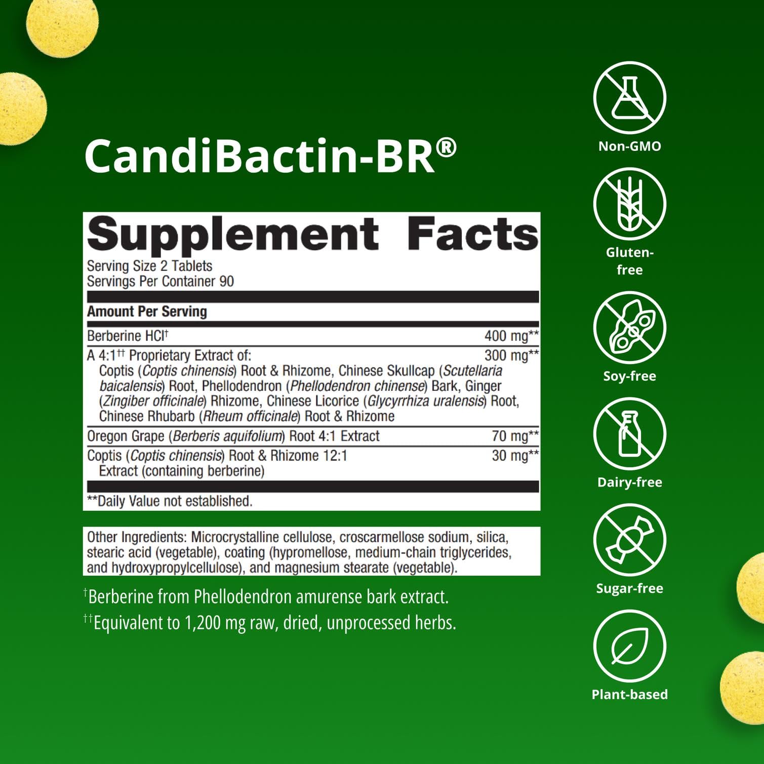 Envase sin gluten y vegetariano de Metagenics CandiBactin-BR.