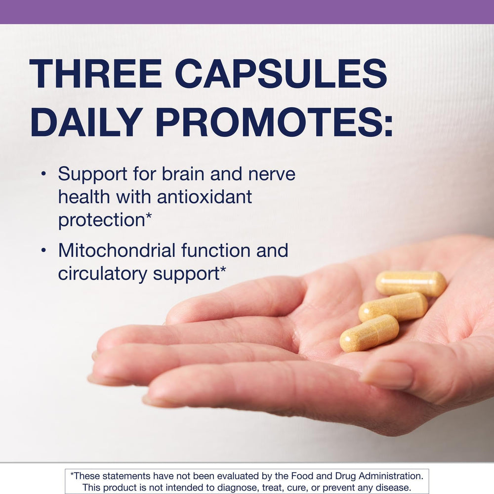 Metagenics Ceralin Forte bottle on shelf for daily brain health routine.