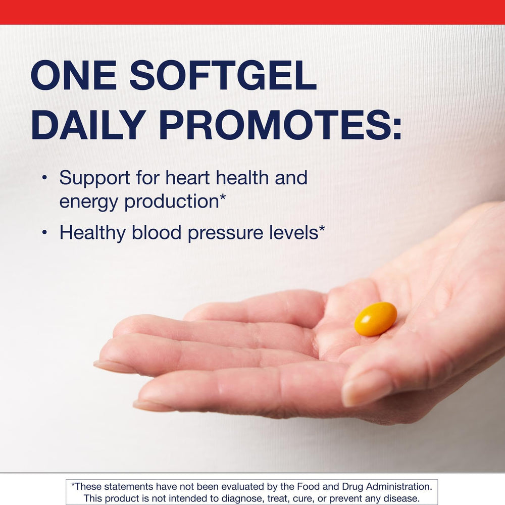 Metagenics CoQ10 ST-100 bottle with vitamin E emphasizes heart and antioxidant support.