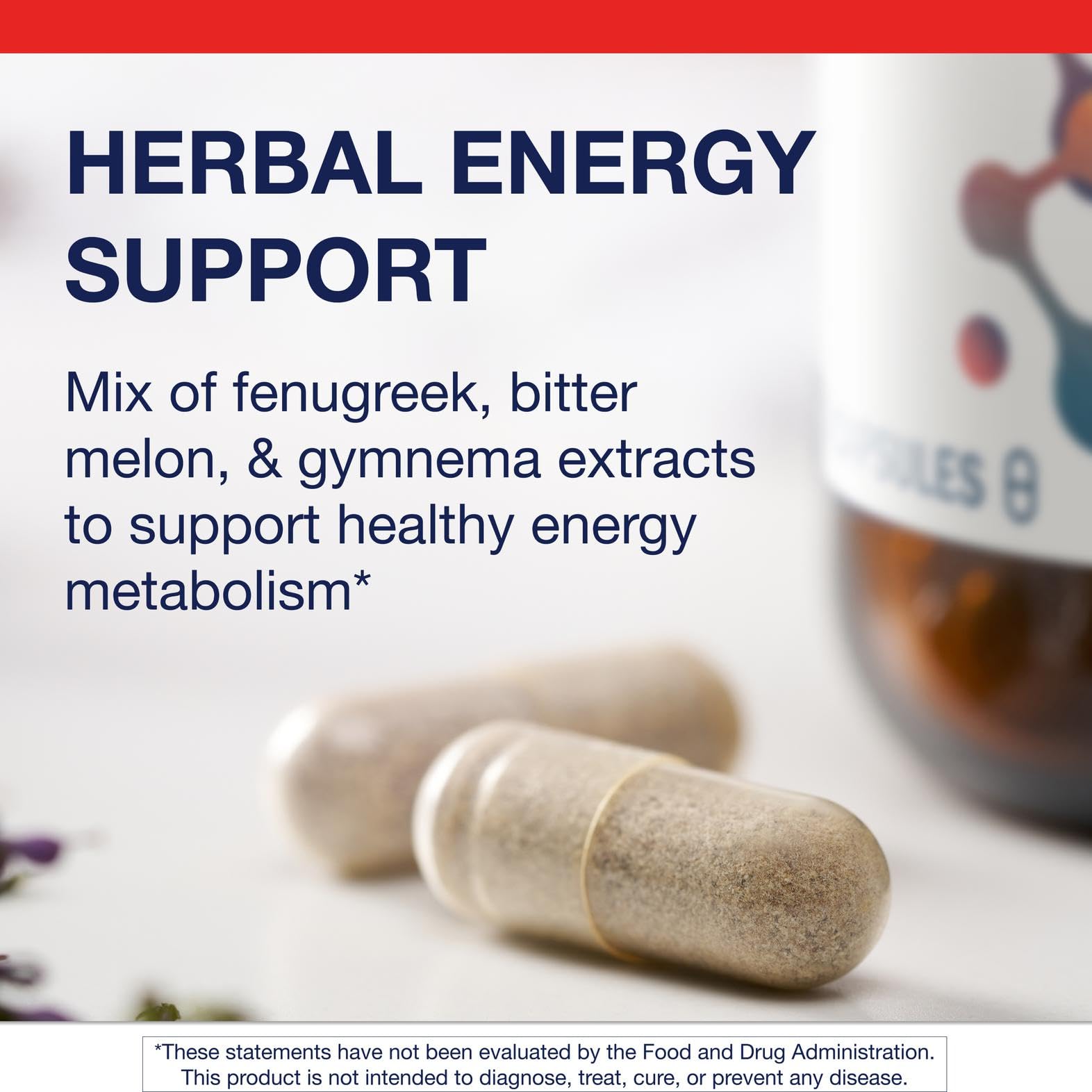 Metagenics Fenugreek Plus bottle being poured, easy daily use.