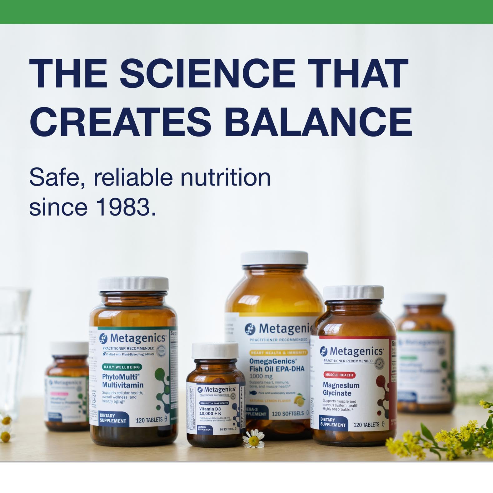 Metagenics G.I. Support lab testing certification seal for purity and potency