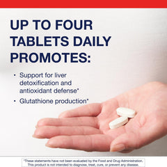 Metagenics GlutaClear tablets scattered illustrating convenient daily dosage