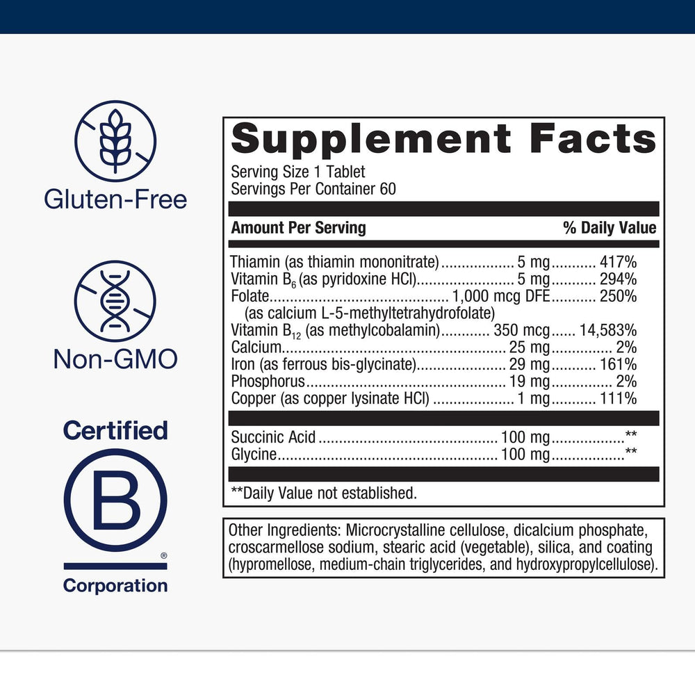 Metagenics Hemagenics bottle close-up highlights a clean label