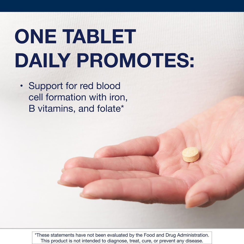 Hemagenics tablets being poured into a hand for easy daily use