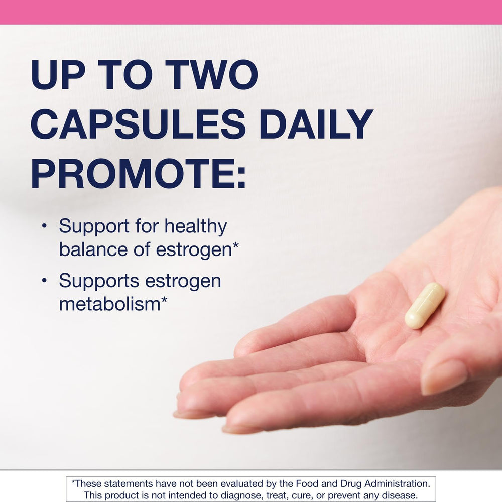 Metagenics Meta Indole-3-Carbinol bottle back label highlights gluten-free and non-GMO features