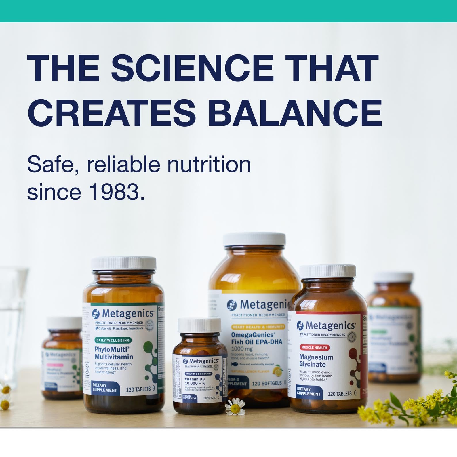 Metagenics MetaKids D3 bottle designed for ages 4+ to support growth and wellness.