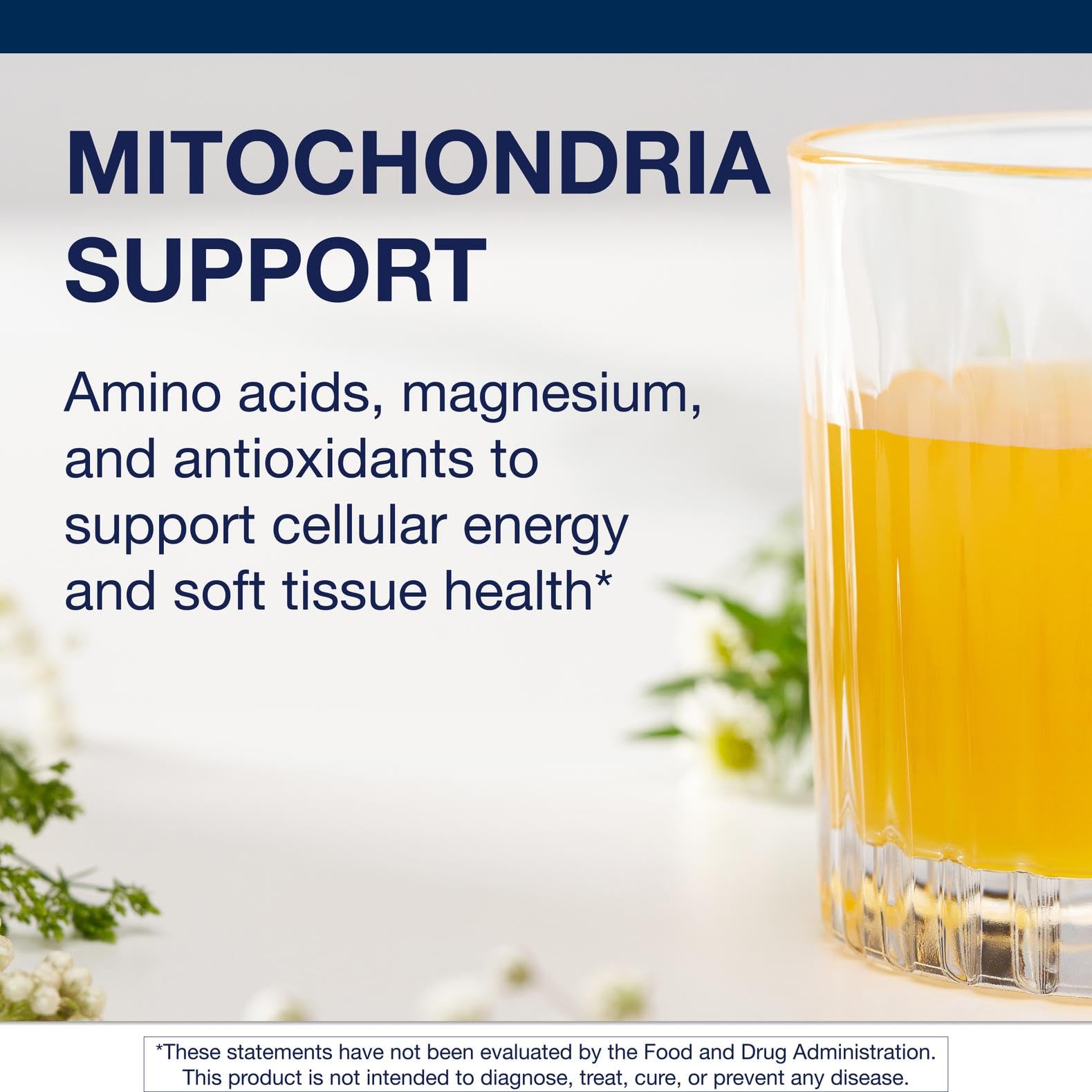 Metagenics MitoVive ingredients blend highlights amino acids and minerals.