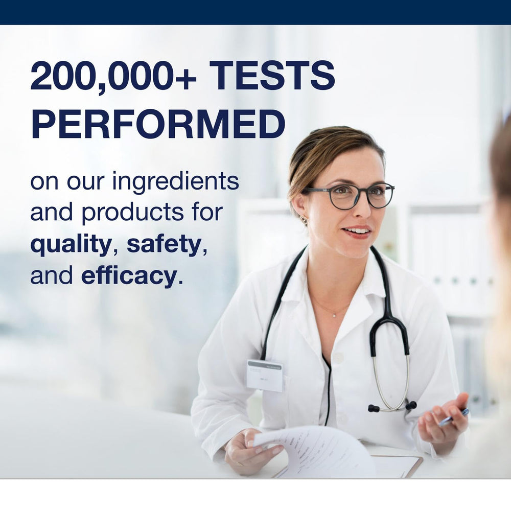 Metagenics MitoVive test-lab badge indicates rigorous quality standards.