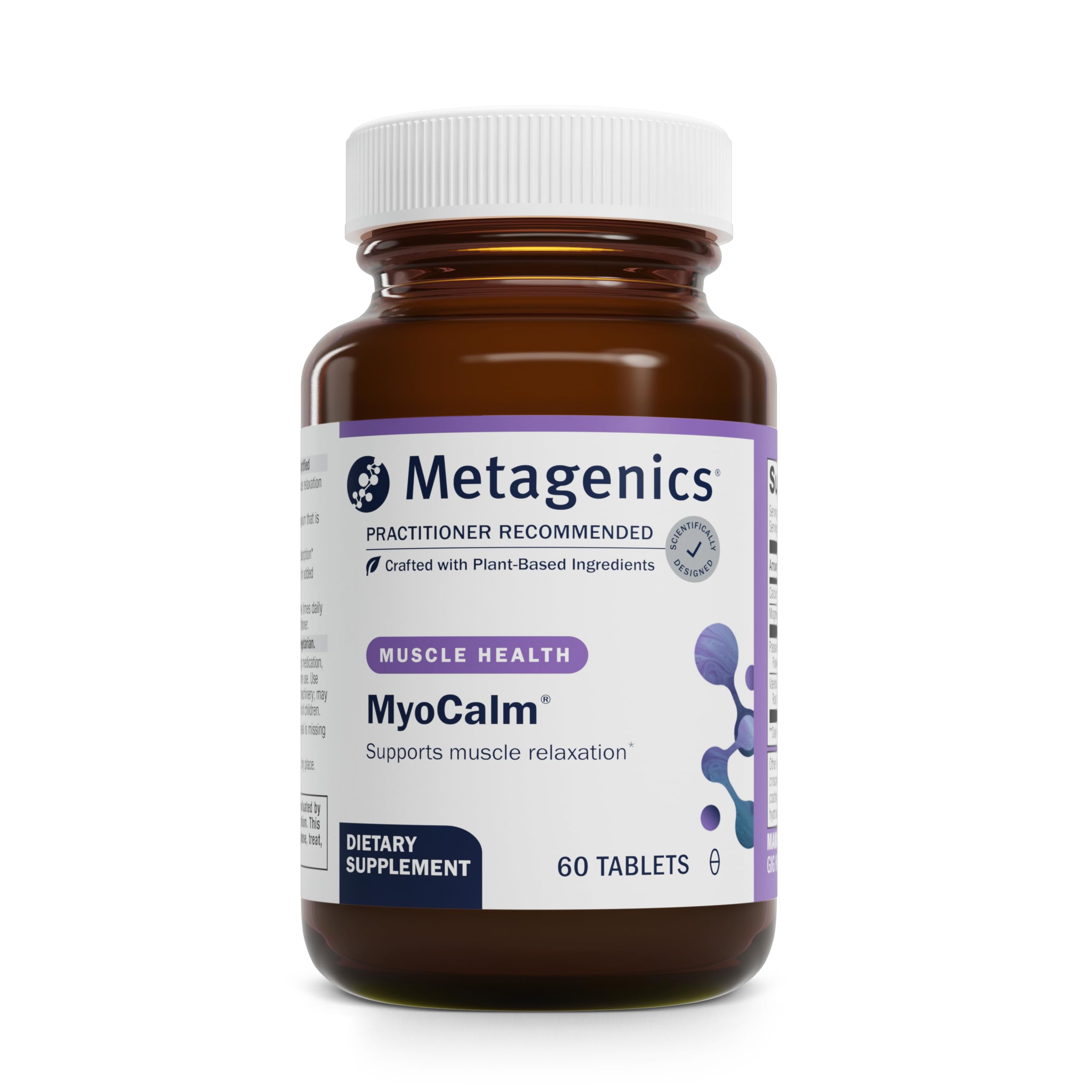 Metagenics MyoCalm bottle front for muscle relaxation support