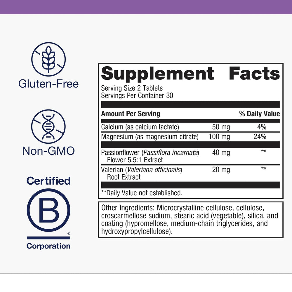 Metagenics MyoCalm bottle side label highlights key minerals for absorption