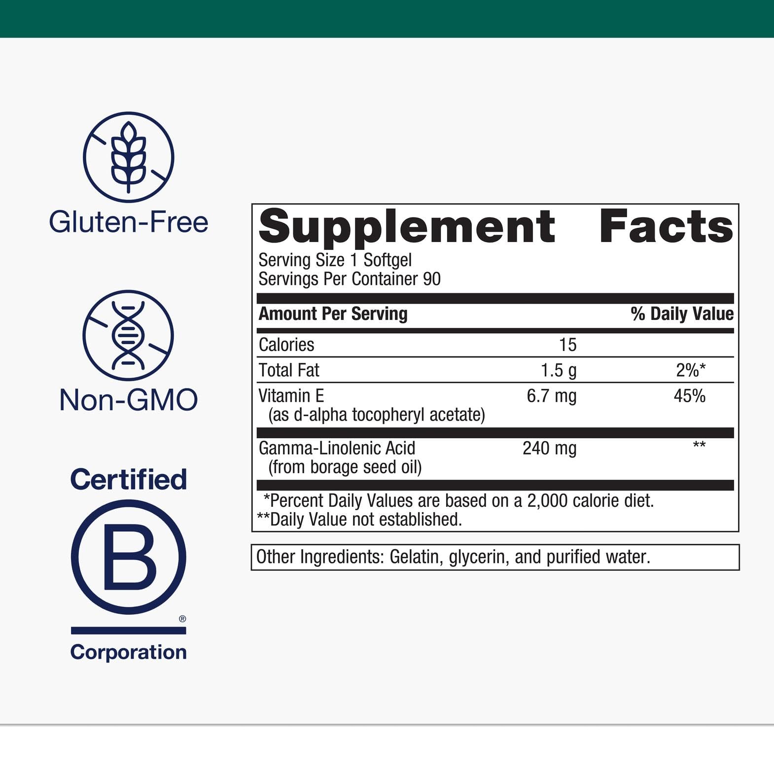 Metagenics OmegaGenics bottle shows GLA content for balanced wellness