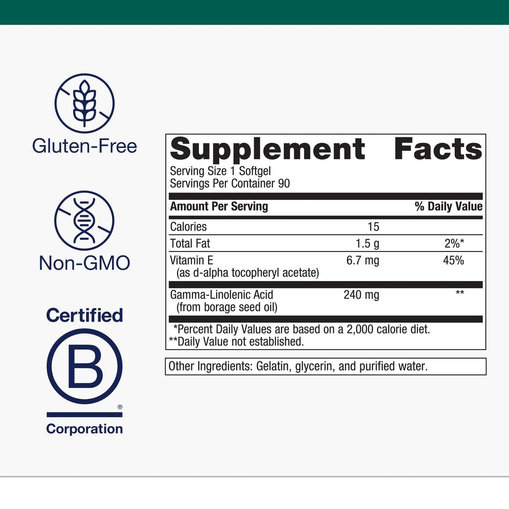 Metagenics OmegaGenics bottle shows GLA content for balanced wellness