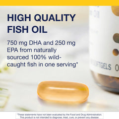 No fishy taste icon beside Metagenics OmegaGenics indicates taste-free experience.