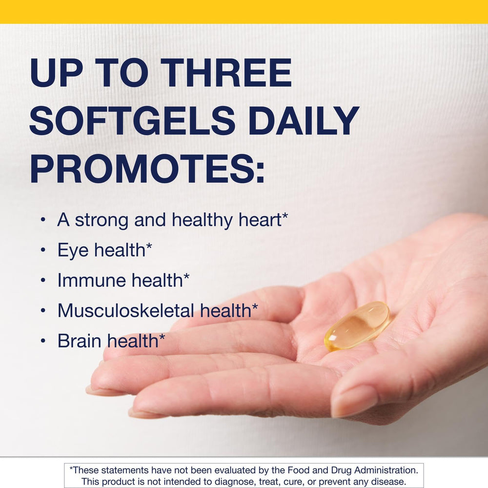 Metagenics OmegaGenics softgels closeup highlighting purity and freshness for tolerance.