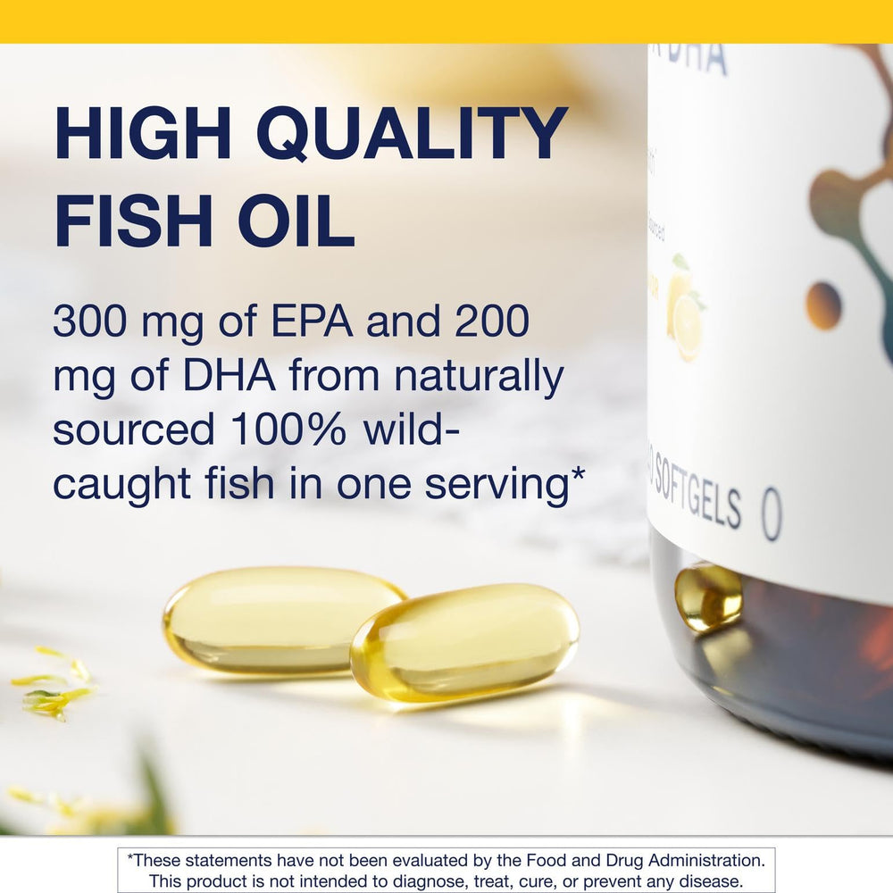 Metagenics OmegaGenics EPA-DHA 500 sustainability icon, responsibly sourced omega-3 from cold-water fish