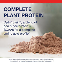 Chocolate shake with Metagenics Perfect Protein shows creamy, satisfying texture.